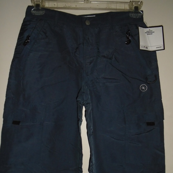 Vintage Rare Nylon Zipper Pockets Drawstring Zipper legs Cargo Pants - Picture 7 of 14